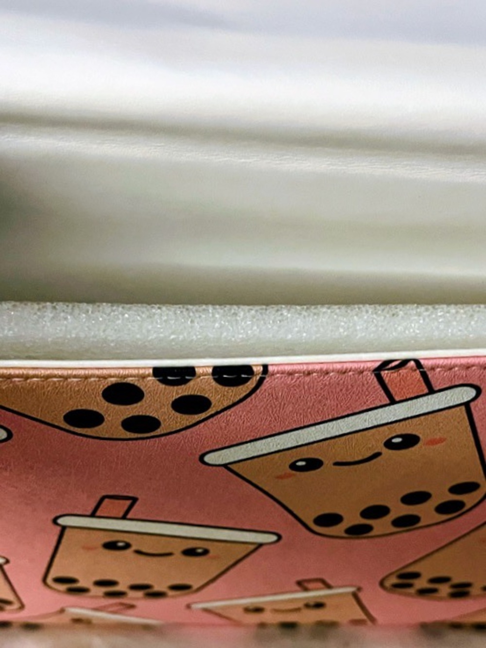 Laptop Sleeve for 15” Pink Bubble Tea with Kawaii Boba Print - Picture 7 of 14
